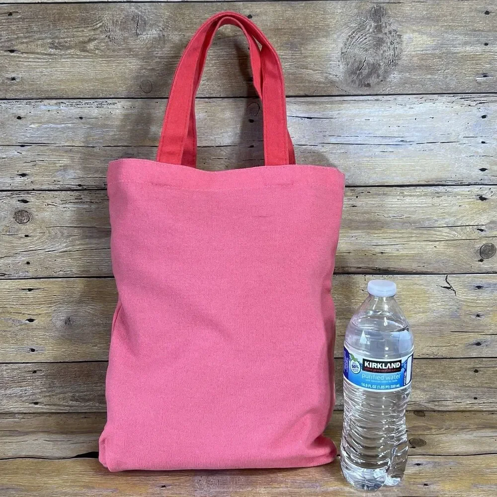 Miniso Sanrio Hello Kitty Pink Canvas Tote Bag Red‎ Handles New With Tags
